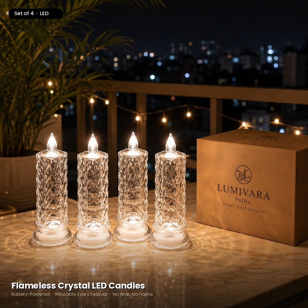 LED Crystal Candles balcony setup