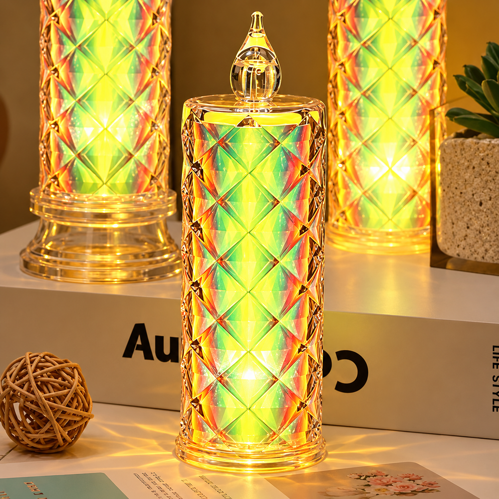 Rainbow Crystal LED Candle (Pack of 3)