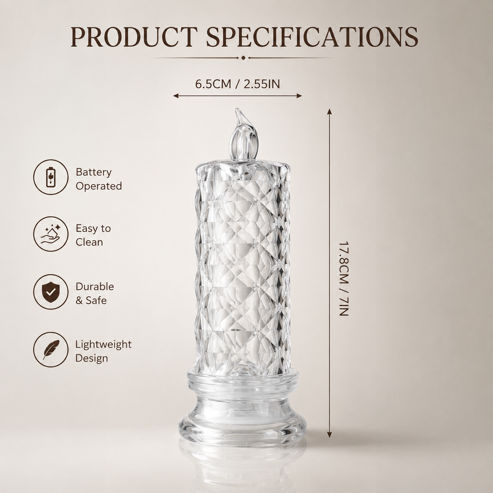 LED Crystal Candles (Set of 2)