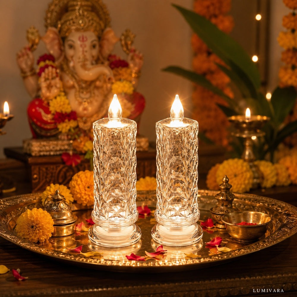 LED Crystal Candles (Set of 2)