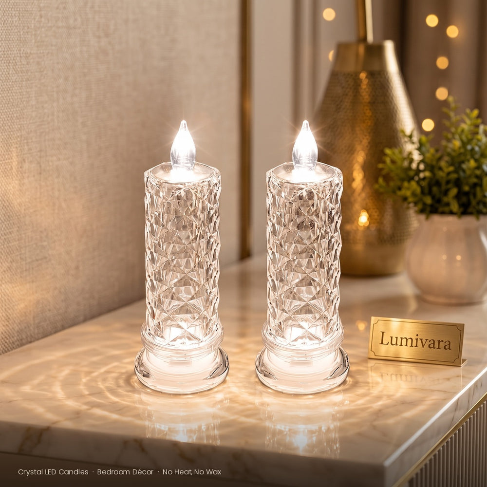 LED Crystal Candles (Set of 2)