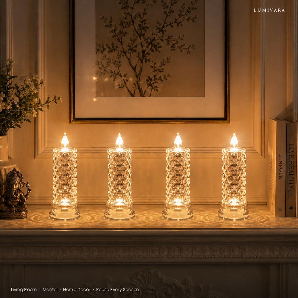 LED Crystal Candles (Set of 2)